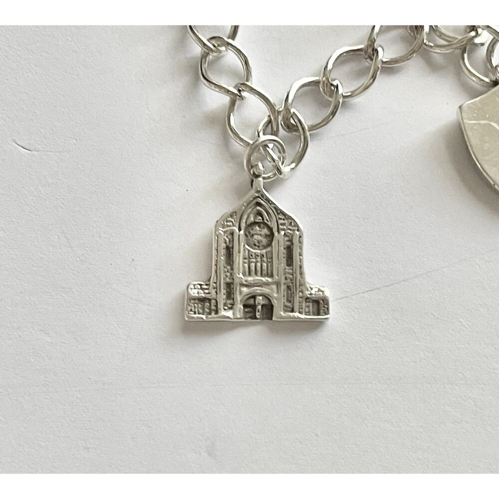 1960s 925 Sterling St. Thomas Aquinas Catholic School Dallas TX 4-Charm Bracelet - Picture 8 of 12